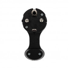 Вилка Евро угловая с з/к 16 А плоская за шкаф черная REXANT