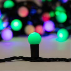 Гирлянда Мультишарики Ø17,5 мм, 10 м, 80 LED МУЛЬТИ, темно-зеленый ПВХ, IP65, динамика, 230В не соединяется NEON-NIGHT