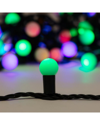 Гирлянда Мультишарики Ø17,5 мм, 10 м, 80 LED МУЛЬТИ, темно-зеленый ПВХ, IP65, динамика, 230В не соединяется NEON-NIGHT