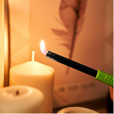 Бытовая газовая пьезозажигалка с классическим пламенем многоразовая (1 шт.) зеленая СК-306 СОКОЛ