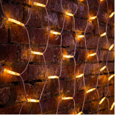 Гирлянда светодиодная Сеть 2x3м 432 LED ТЕПЛЫЙ БЕЛЫЙ белый каучук IP67 постоянное свечение 230В блок в комплекте NEON-NIGHT