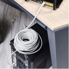 Шнур коммутационный, патч-корд U/UTP RJ45-RJ45, CAT 5e, PVC, серый, 25м REXANT