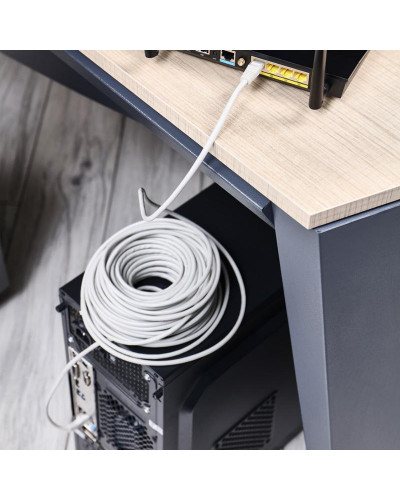 Шнур коммутационный, патч-корд U/UTP RJ45-RJ45, CAT 5e, PVC, серый, 25м REXANT