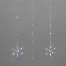 Гирлянда Светодиодный занавес из росы с фигурами Снежинок БЕЛЫЙ IP20 USB + пульт управления NEON-NIGHT