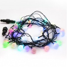 Гирлянда Шарики Ø18мм, 5м, темно-зеленый ПВХ, 30 диодов, цвет RGB