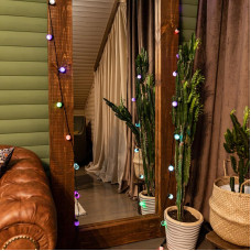 Гирлянда Шарики Ø30мм, 5м, темно-зеленый ПВХ, 25 диодов, цвет RGB