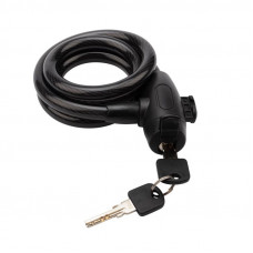 Замок тросовый взломостойкий для велосипедов и колясок с ключом 100см черный ЧЕТЫРЕ СЕЗОНА