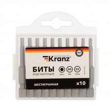Бита шестигранная HEX-3х50 мм для шуруповерта (упак. 10 шт.) Kranz
