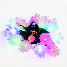 Гирлянда светодиодная универсальная с насадками (шарики, снежинки, елочки) 30 LED МУЛЬТИКОЛОР, 4,4 метра с контроллером