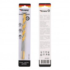 Сверло универсальное твердосплавное, 12мм KRANZ