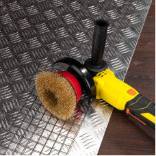 Щетка чашечная для УШМ, витая латунированная проволока, 125мм, М14 KRANZ