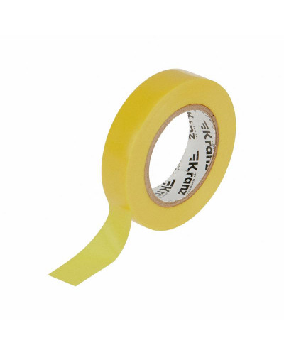 Изолента ПВХ 0,13х15мм, 20м, желтая KRANZ