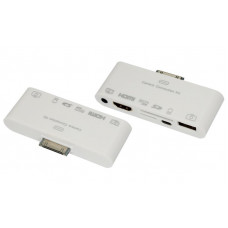 AV адаптер 6 в 1 для iPhone 4/4S на HDMI, USB, microSD, SD, 3.5 мм, microUSB