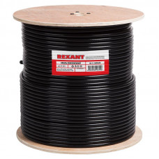 Кабель коаксиальный магистральный RG-11U, 75Ом, CCS/Al/Al, 83%, 305м, OUTDOOR, черный REXANT