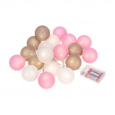 Тайские фонарики Вельвет 3,5 м, прозрачный ПВХ, 20 LED, теплый белый