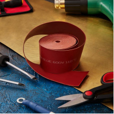 Термоусаживаемая лента с клеевым слоем 50х0,8 мм, красная, ролик 5м, ТЛ-0,8 REXANT