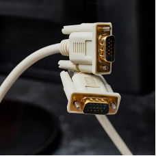 Шнур VGA - VGA с ферритами, 1,8м, серый, Gold REXANT