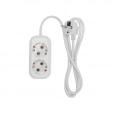 Удлинитель 2 гнезда, 1,5м, 3х0,75мм², с/з, белый PROconnect