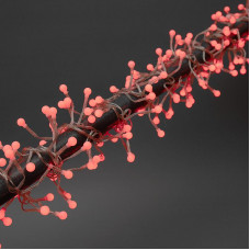 Гирлянда Мишура LED 3 м прозрачный ПВХ, 288 диодов, цвет красный