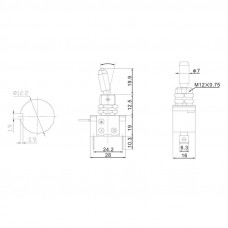 Тумблер 12V 20А (3c) ON-OFF однополюсный с красной LED подсветкой (ASW-07D) REXANT