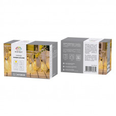 Гирлянда светодиодная Восточные фонарики 10 LED ЖЕЛТЫЕ 1,5 метра, прозрачный ПВХ, питание 2xАА