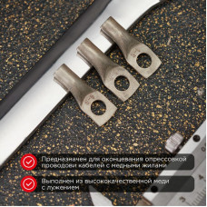 Наконечник медный луженый ТМЛ-Р 6–5 (6мм² - Ø5мм) (в упак. 10 шт.) REXANT