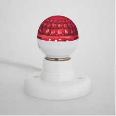 Лампа светодиодная, диаметр 50мм, E27, 9 LED, 1Вт, КРАСНЫЙ, прозрачная колба, 230В NEON-NIGHT