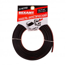 Кабель акустический 2х0,75мм², красно-черный, мини-бухта 20м REXANT