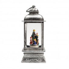 Декоративный фонарь с эффектом снегопада и подсветкой Рождество, белый