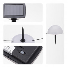 Светильник грунтовый Полусфера, 3000К, встроенный аккумулятор, солнечная панель REXANT