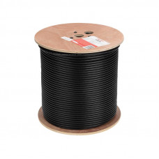 Кабель витая пара F/UTP, CAT 6, PE, 4PR, 23AWG, OUTDOOR, SOLID, черный, 305м REXANT