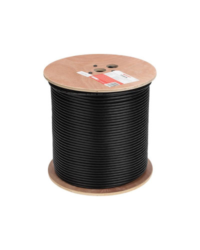 Кабель витая пара F/UTP, CAT 6, PE, 4PR, 23AWG, OUTDOOR, SOLID, черный, 305м REXANT
