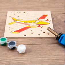 Выжигатель (набор паяльник - выжигатель), пирограф, 30Вт, 230В, 7 насадок + подставка + кисточка + краски, блистер REXANT