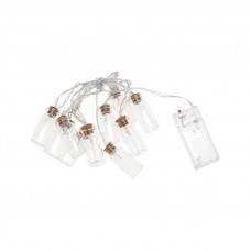 Гирлянда светодиодная Баночки 1,5 м, 10 LED, прозрачный ПВХ, цвет свечения теплый белый, 2 х АА (батарейки не в комплекте) NEON-NIGHT