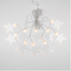 Гирлянда светодиодная Звезды 1,5х0,6 м, прозрачный провод, теплый белый свет свечения NEON-NIGHT