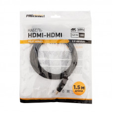 Кабель HDMI - HDMI 2.0, 1,5м, Gold PROconnect