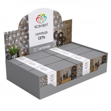 Гирлянда сеть 1,8х1,5м, прозрачный ПВХ, 180 LED, Синий