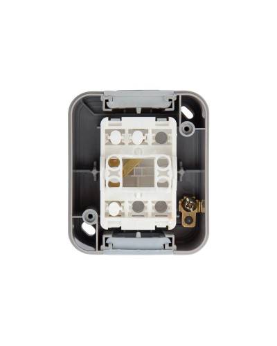 Переключатель проходной Mini OG IP54 о/у, серый KRANZ