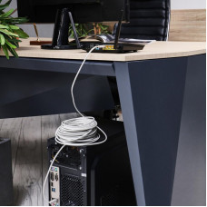 Шнур коммутационный, патч-корд U/UTP RJ45-RJ45, CAT 5e, PVC, серый, 25м REXANT