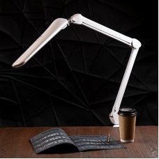 Лампа настольная бестеневая, струбцина, ECO light, 90 SMD LED, сенсорный диммер, белая REXANT