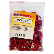 Наконечник кольцевой изолированный ø 3.2 мм 0.5-1.5 мм² (НКи 1.5-3/НКи 1,25-3) красный REXANT