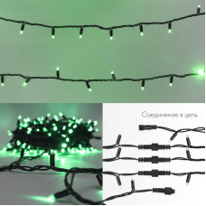 Гирлянда светодиодная Нить 20м 200 LED ЗЕЛЕНЫЙ черный каучук IP67 постоянное свечение 230В соединяется нужен блок 315-000 NEON-NIGHT