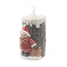 Керамическая фигурка Свечка со снеговиком 10,5х9х17,6 см