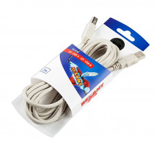 Кабель USB-А– USB-B, 2,4А, 3м, ПВХ, серый REXANT