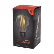 Лампа филаментная Груша A60 11,5Вт 1380Лм 2700K E27 прозрачная колба REXANT