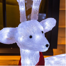 Акриловая светодиодная фигура Северный олень 49х18х85 см, 120 светодиодов, IP65 понижающий трансформатор в комплекте, NEON-NIGHT