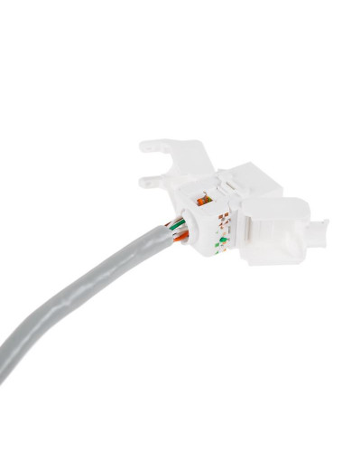 Модуль Keystone Jack RJ-45(8P8C) UTP, CAT 6, тип 180 градусов, самозажимной, белый REXANT