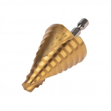 Сверло по металлу ступенчатое ТИТАН 9,0-36,0мм, 110мм, 65 HRC, Р6М5 TiN KRANZ