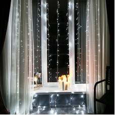 Гирлянда Светодиодный Дождь 3х2 м, свечение с динамикой, прозрачный провод, 230 В, цвет белый