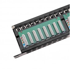 Панель коммутационная высокой плотности с кабельными органайзерами 19', 1U, 48 портов, UTP, RJ-45, CAT 5e REXANT PRO